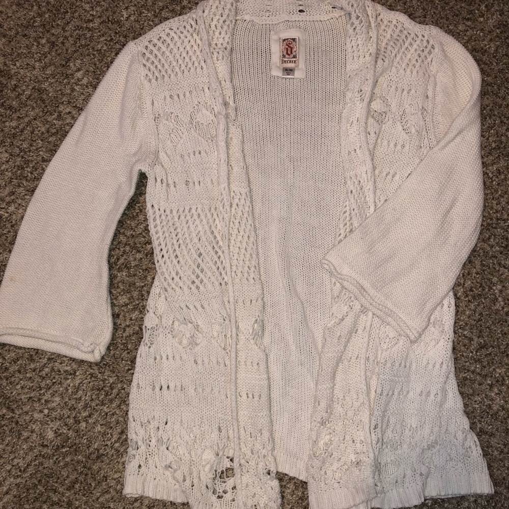 White cardigan XL